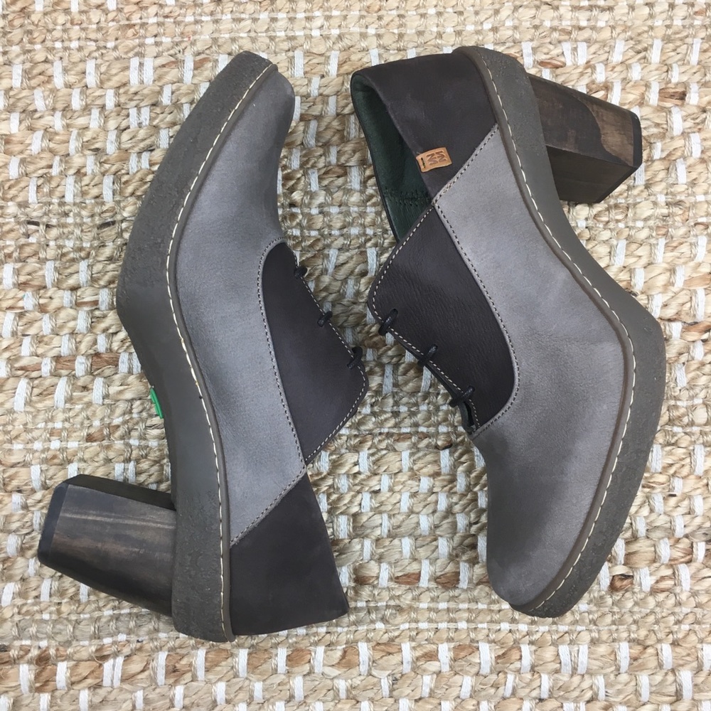 El Naturalista Leather Oxford Lace-up Booties - Picture 4 of 16